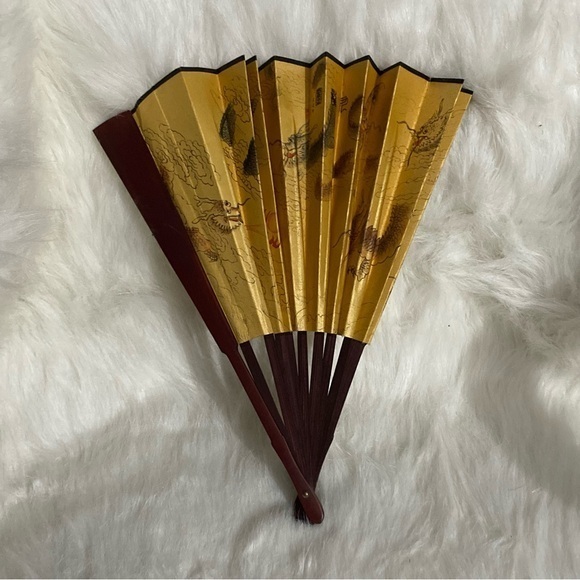 Silk And Bamboo Dragon Hand Fan - Picture 2 of 9